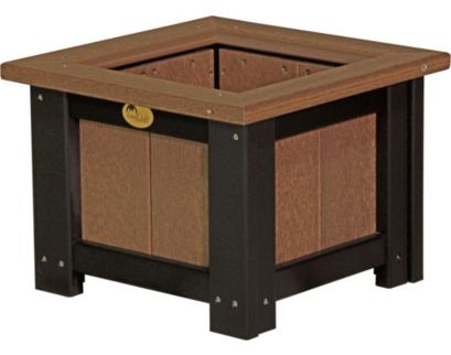 Amish Outdoors Luxcraft Antique Mahogany/Black 15-Inch Square Planter