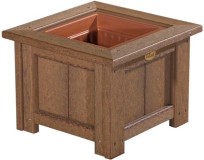 Amish Outdoors Luxcraft Antique Mahogany 15-Inch Square Planter