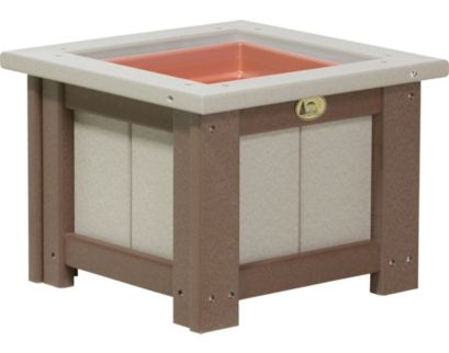 Amish Outdoors Luxcraft Weatherwood/Chestnut 15-Inch Square Planter