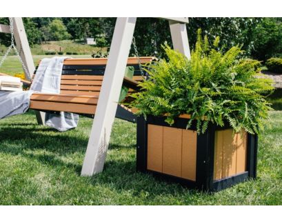 Amish Outdoors Luxcraft Antique Mahogany/Black 24-Inch Square Planter