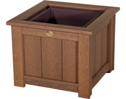 Amish Outdoors Luxcraft Antique Mahogany 24-Inch Square Planter