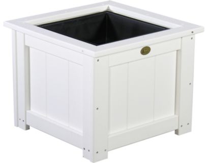 Amish Outdoors Luxcraft White 24-Inch Square Planter