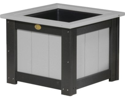 Amish Outdoors Luxcraft Gray/Black 24-Inch Square Planter