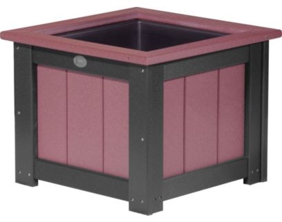 Amish Outdoors Luxcraft Cherry/Black 24-Inch Square Planter