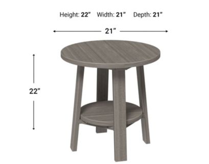 Amish Outdoors Deluxe Coastal Gray 22-Inch Round Side Table