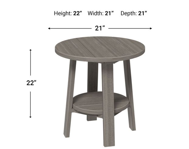 Amish Outdoors Deluxe Coastal Gray 22-Inch Round Side Table large image number 2