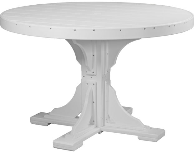 Amish Outdoors White 4-Foot Round Dining Table large image number 1