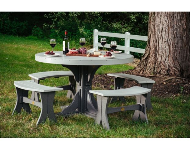 Amish Outdoors Weatherwood 4-Foot Round Dining Table large image number 2