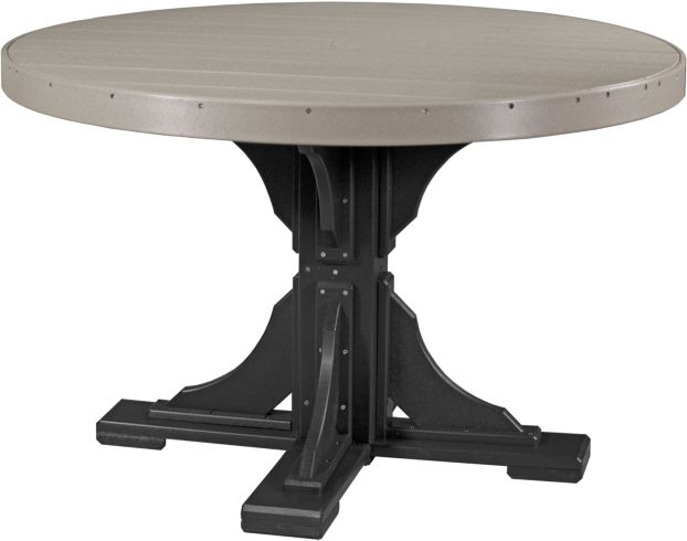 Amish Outdoors Weatherwood and Black 4-Foot Round Dining Table large image number 1