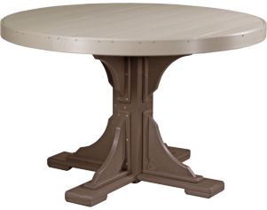 Amish Outdoors Weatherwood and Brown 4-Foot Round Dining Table