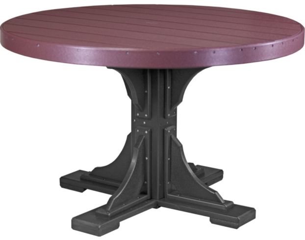 Amish Outdoors Cherry and Black 4-Foot Round Dining Table large image number 1