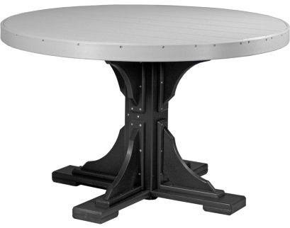 Amish Outdoors Gray and Black 4-Foot Round Dining Table