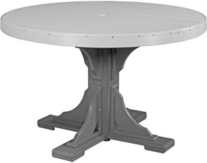 Amish Outdoors Gray and Slate 4-Foot Round Dining Table