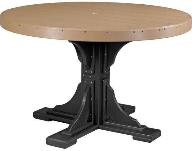 Amish Outdoors Cedar and Black 4-Foot Round Dining Table large image number 1