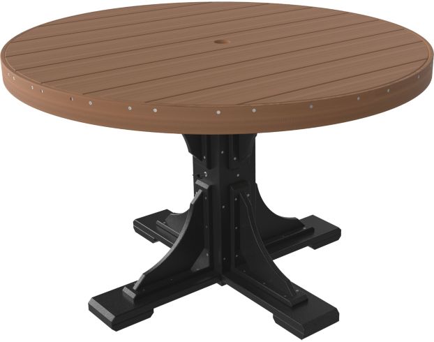 Amish Outdoors Mahogany and Black 4-Foot Round Dining Table large image number 1
