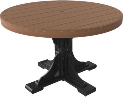 Amish Outdoors Mahogany and Black 4-Foot Round Dining Table