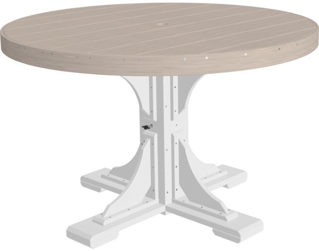 Amish Outdoors Birch and White 4-Foot Round Dining Table large image number 1