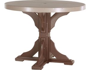 Amish Outdoors Weatherwood and Chestnut 4-Foot Round Counter Tabl