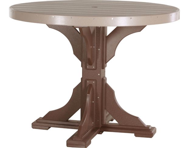Amish Outdoors Weatherwood and Chestnut 4-Foot Round Counter Tabl large image number 1