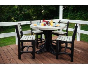 Amish Outdoors Cherry and Black 4-Foot Round Counter Table