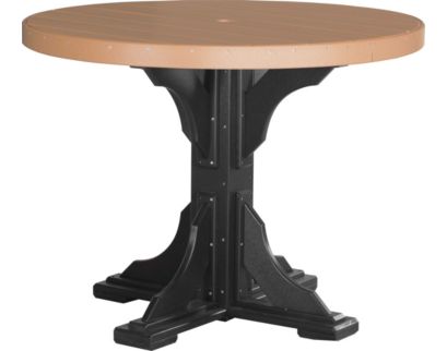 Amish Outdoors Cedar and Black 4-Foot Round Counter Table