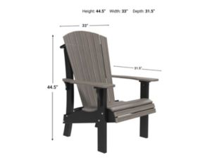 Amish Outdoors Royal Coastal Gray/Black Tall Adirondack Chair