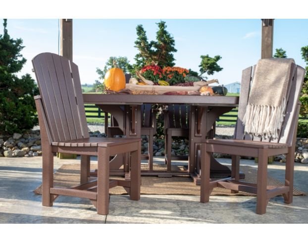 Amish Outdoors Island Adirondack Side Chair Weatherwood/Chestnut large image number 2
