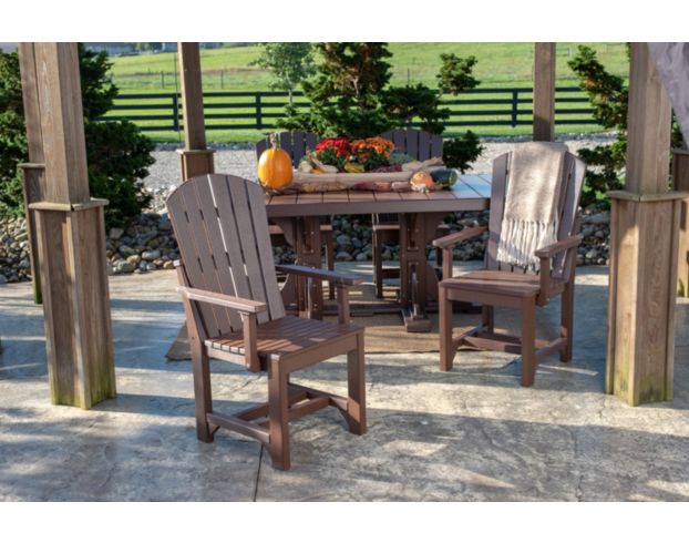 Amish Outdoors Island Adirondack Arm Chair Weatherwood/Chestnut large image number 2