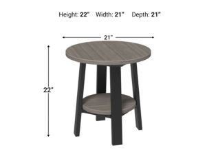 Amish Outdoors Deluxe 22-Inch Coastal Gray/Black Side Table