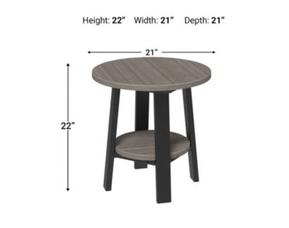 Amish Outdoors Deluxe 22-Inch Coastal Gray/Black Side Table