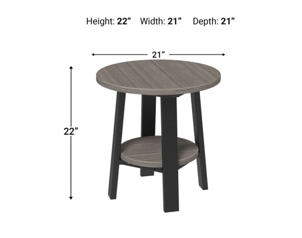 Amish Outdoors Deluxe 22-Inch Coastal Gray/Black Side Table large image number 2