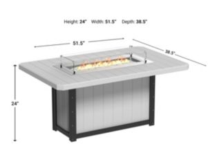 Amish Outdoors LuxCraft Lumin 79 Gray/Black Counter Height Fire Table