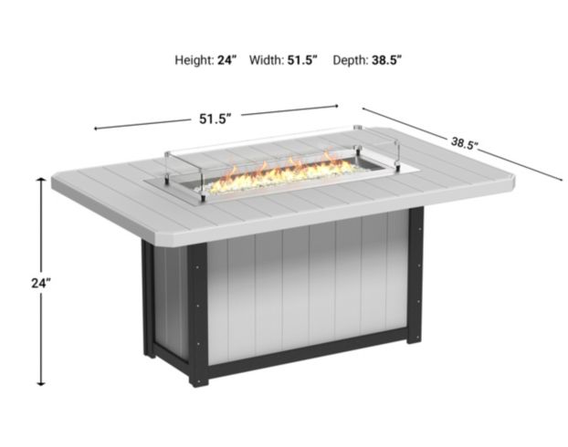 Amish Outdoors LuxCraft Lumin 79 Gray/Black Counter Height Fire Table large image number 2