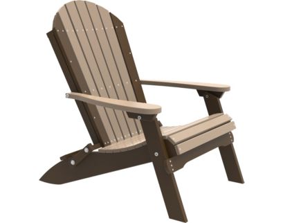 Amish Outdoors Weatherwood/Chestnut Folding Adirondack Chair