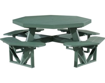 Amish Outdoors Green Octangonal Picnic Table