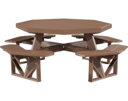 Amish Outdoors Chestnut Octangonal Picnic Table