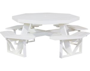 Amish Outdoors White Octangonal Picnic Table