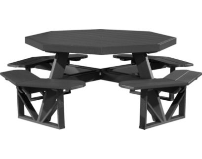 Amish Outdoors Black Octangonal Picnic Table