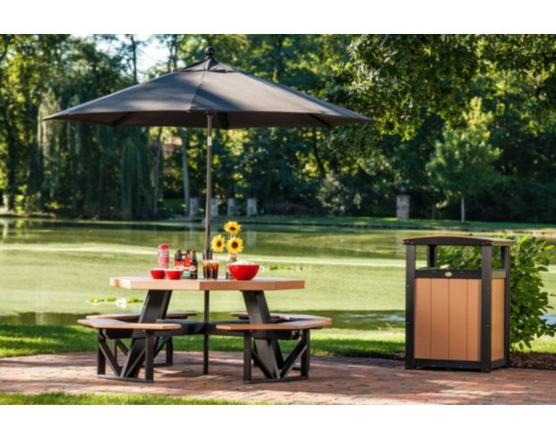 Amish Outdoors Black Octangonal Picnic Table large image number 2