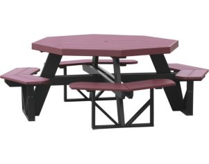 Amish Outdoors Poly Picnic Table Cherry Two-Tone Green Octangonal