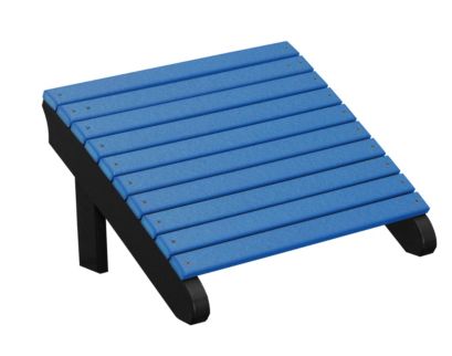 Amish Outdoors Deluxe Blue/Black Adirondack Chair Footrest