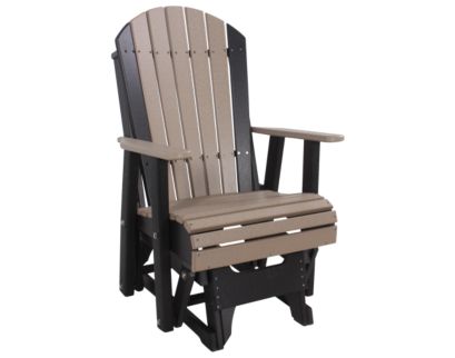 Amish Outdoors Deluxe Weatherwood/Black Adirondack Glider Chair