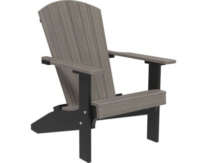 Amish Outdoors Lakeside Coastal Gray/Black Adirondack Chair