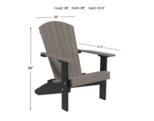 Amish Outdoors Lakeside Coastal Gray/Black Adirondack Chair