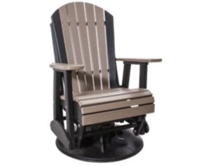 Amish Outdoors Weatherwood/Black Adirondack Swivel Glider Chair