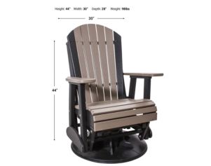 Amish Outdoors Weatherwood/Black Adirondack Swivel Glider Chair