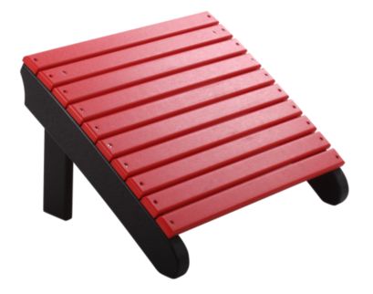 Amish Outdoors Deluxe Red/Black Adirondack Chair Footrest