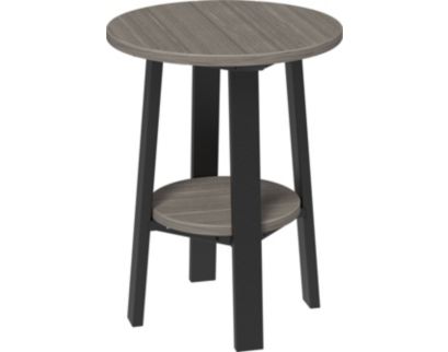 Amish Outdoors Deluxe 28-Inch Coastal Gray/Black Side Table