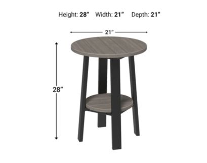 Amish Outdoors Deluxe 28-Inch Coastal Gray/Black Side Table