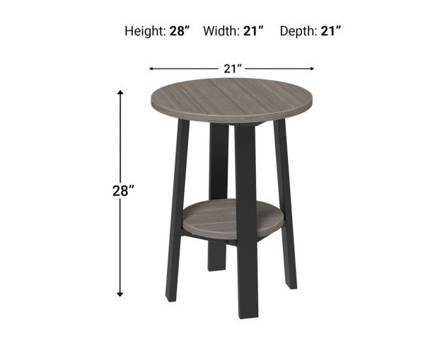 Amish Outdoors Deluxe 28-Inch Coastal Gray/Black Side Table large image number 2